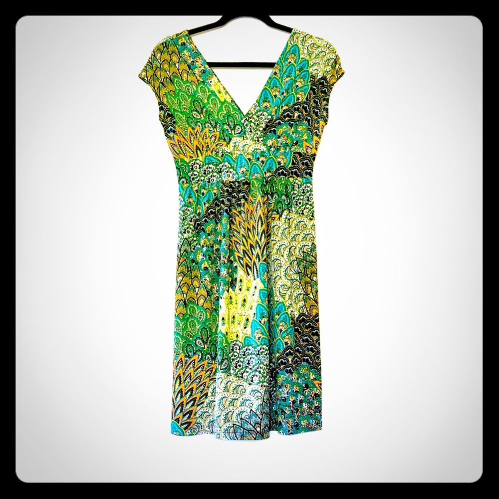 Moa Moa Green Patterned  Dress (A12)